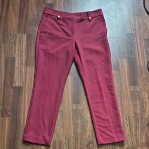 LOFT Wine Cropped SLIM Ankle Pants Classic Design